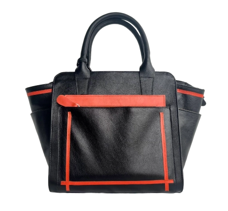 bolsa preta laranja